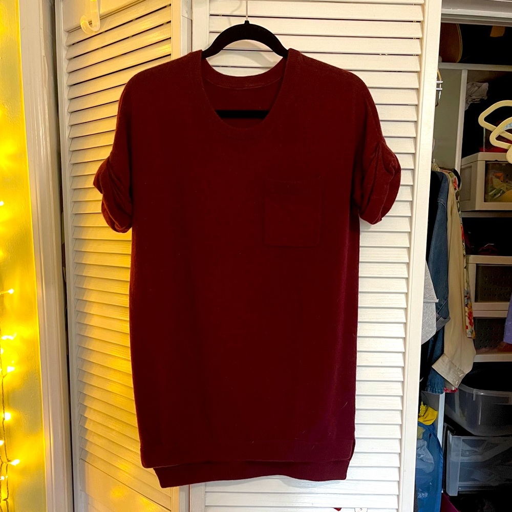 Merlot colored cashmere shirt tunic
